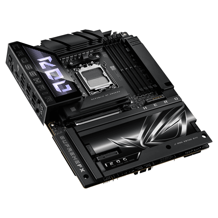 ASUS ROG CROSSHAIR X870E HERO BTF AM5 Motherboard, Hidden-connector Design, Graphics Card High-power Slot Delivering up to 600W, 3x M.2 slots, PCIe 5.0 x16 slots, DDR5 Max. 256GB, NitroPath DRAM Technology, AEMP, WIFI 7, USB4,  Overclocking,  AI Cooling II |  90MB1MX0-M0EAY thumbnail 4