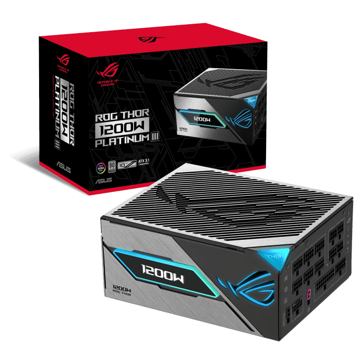 Asus ASUS ROG Thor 1200W Platinum III  ATX 3.1 Power Supply,  80Plus Platinum, Active PFC, Black |  90YE00V2-B0NA00 - thumbnail 1