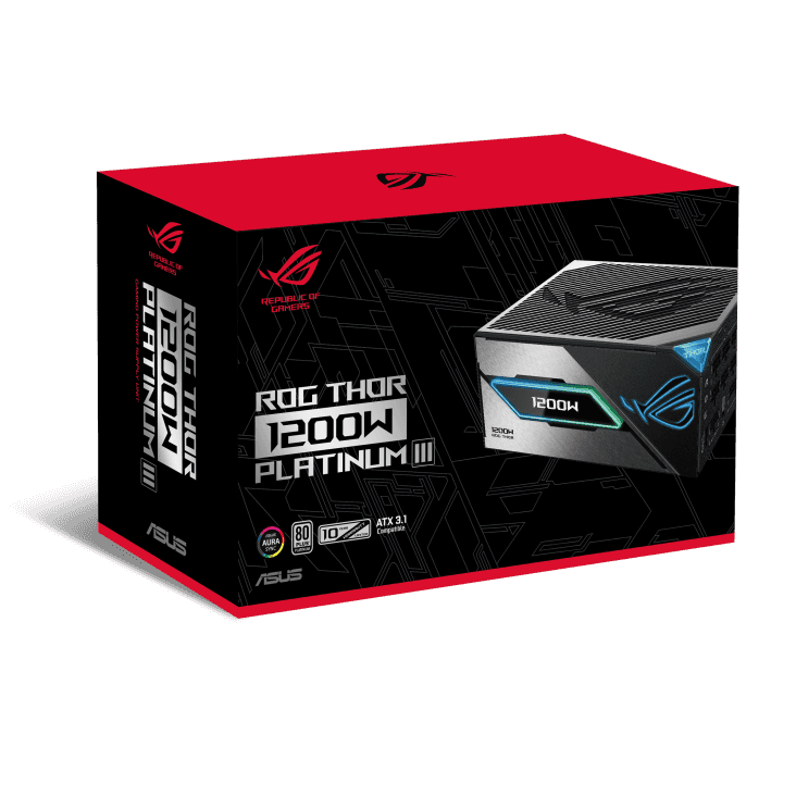 Asus ASUS ROG Thor 1200W Platinum III  ATX 3.1 Power Supply,  80Plus Platinum, Active PFC, Black |  90YE00V2-B0NA00 - thumbnail 12