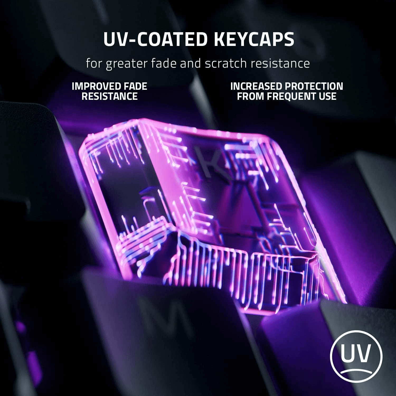 RAZER Razer Ornata V3 Low Profile Mecha-Membrane Wired Keyboard, UV Coated Keycaps, 10 RGB Lighting Zones, 1000 Hz Ultrapolling, Wrist Rest, Clicky Keystrokes, US English Layout, Black | RZ03-04460100-R3M1 - thumbnail 9