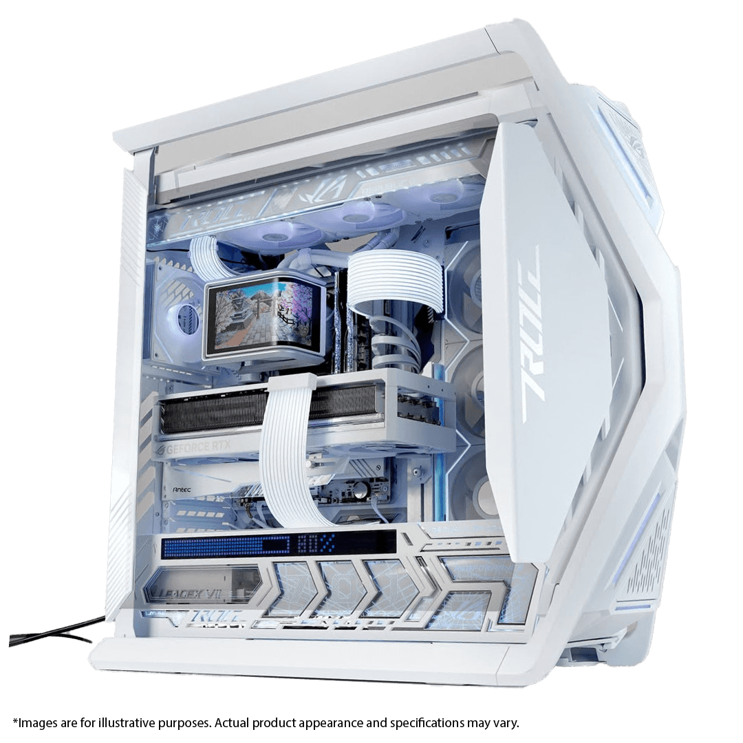 White Gaming PC Powered by ASUS, Ryzen 9 9950X3D, ASUS ROG Astral RTX 5090 32GB OC, 64GB DDR5 6000, 2TB Gen5 SSD, LCD AIO thumbnail 1