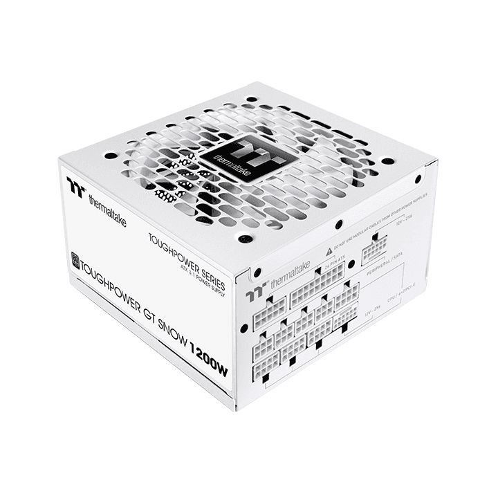 Thermaltake Toughpower GT Snow 1200W White Power Supply, ATX 3.1, 80+ Gold, Fully Modular, PCIe 5.1 Ready, 12V-2x6 Connector, White | PS-TPT-1200FNFAGK-W thumbnail 1