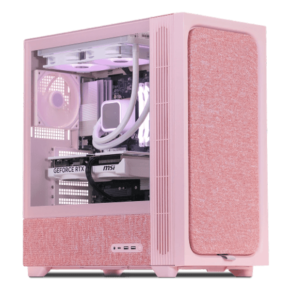 Nanotech TRYX FLOVA F50 Pink Gaming PC, AMD Ryzen 7 9800X3D, RTX 5070 Ti 16GB White, 32GB DDR5 CL30, 1TB Gen4 SSD, 850W - thumbnail 1