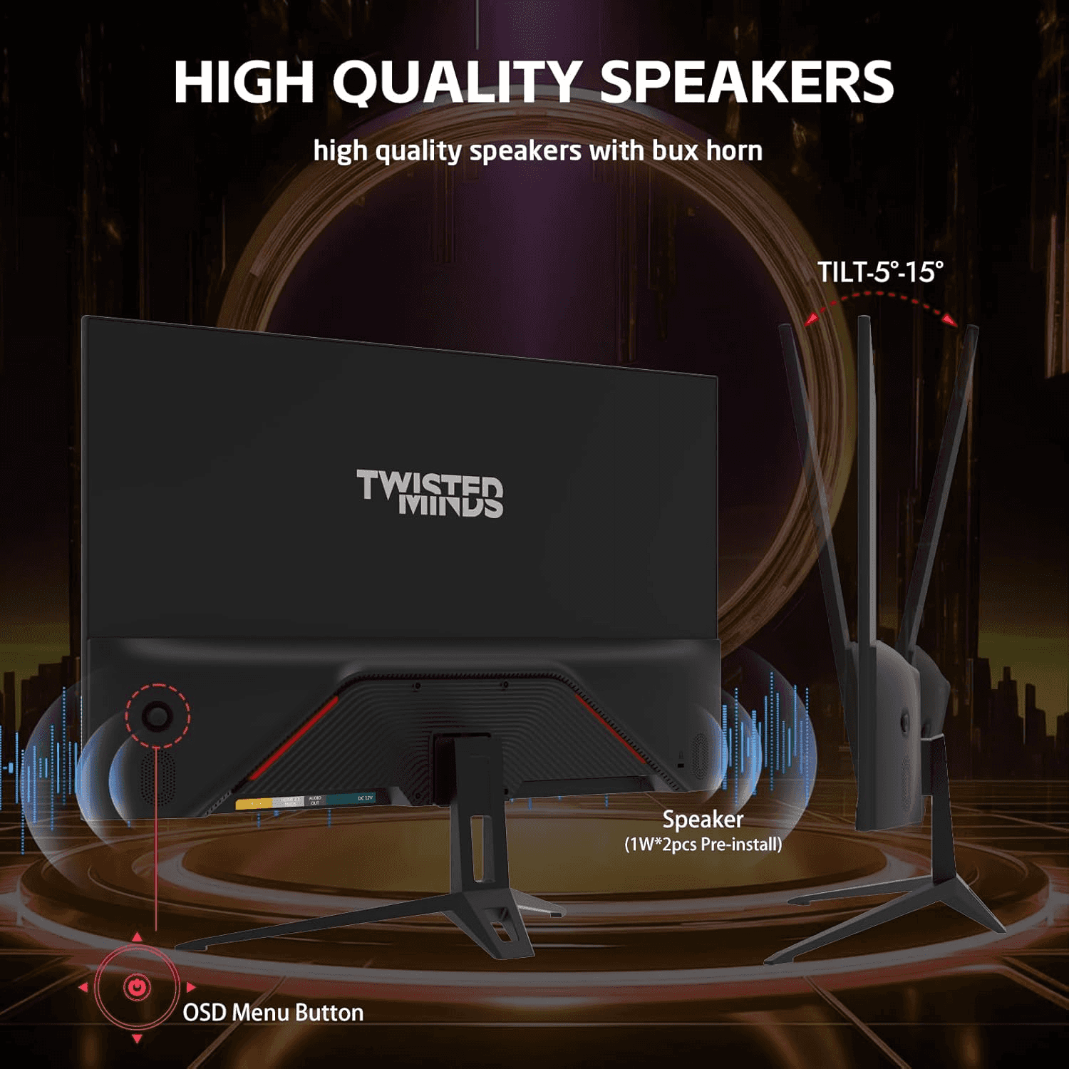 Twisted Minds Twisted Mind ECO SERIES 24 Gaming Monitor, 120hz, 1MS, FHD, HDMI 2.1 & DP 1.4 | TM24FHD120IPS - thumbnail 5