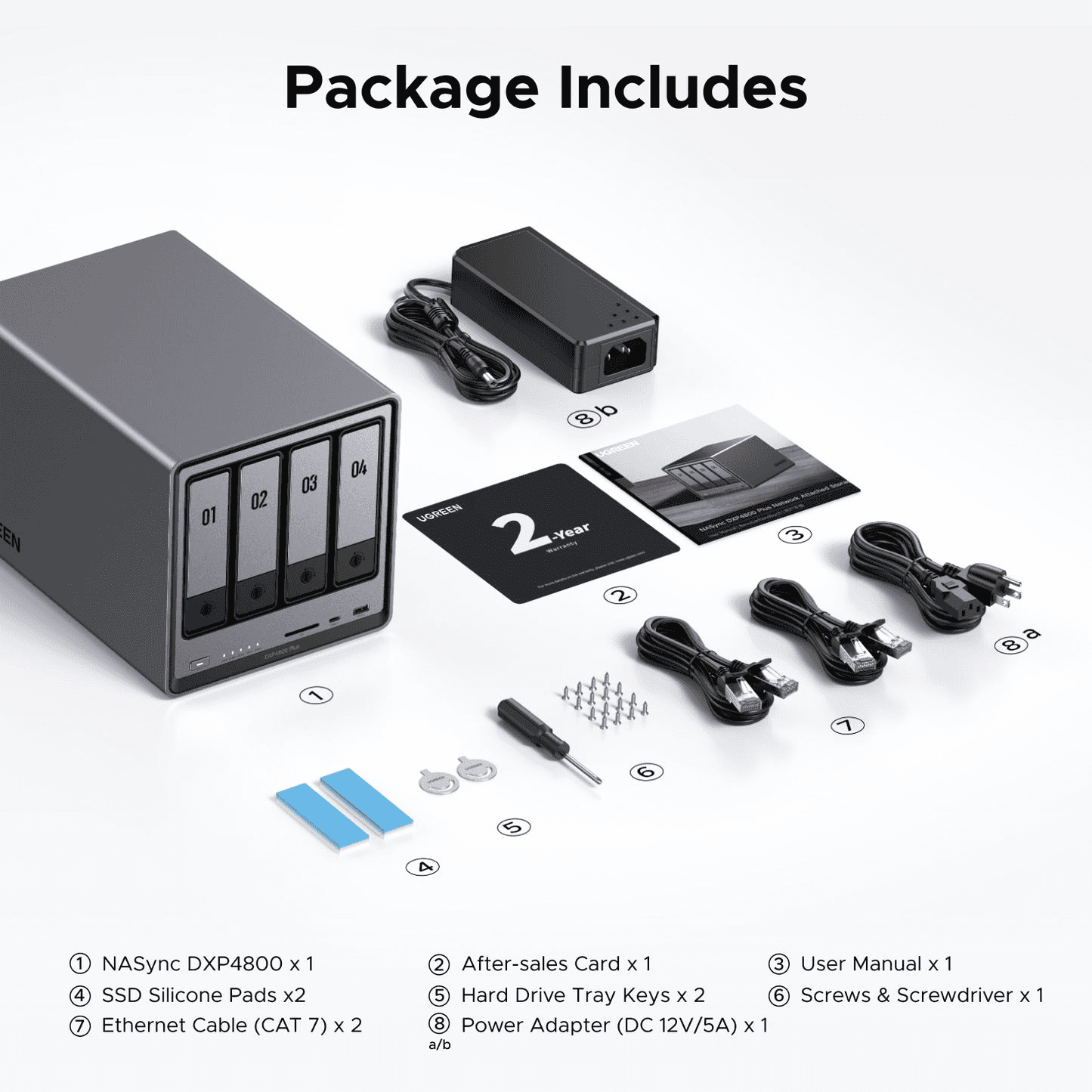 UGREEN UGREEN NASync DXP4800 Plus 4-Bay NAS, Intel Pentium Gold 8505 5-Core, 8GB DDR5 RAM, 10GbE + 2.5GbE LAN, 4K HDMI, Diskless Personal Cloud Storage  (NO HARDISK INSIDE) - thumbnail 8