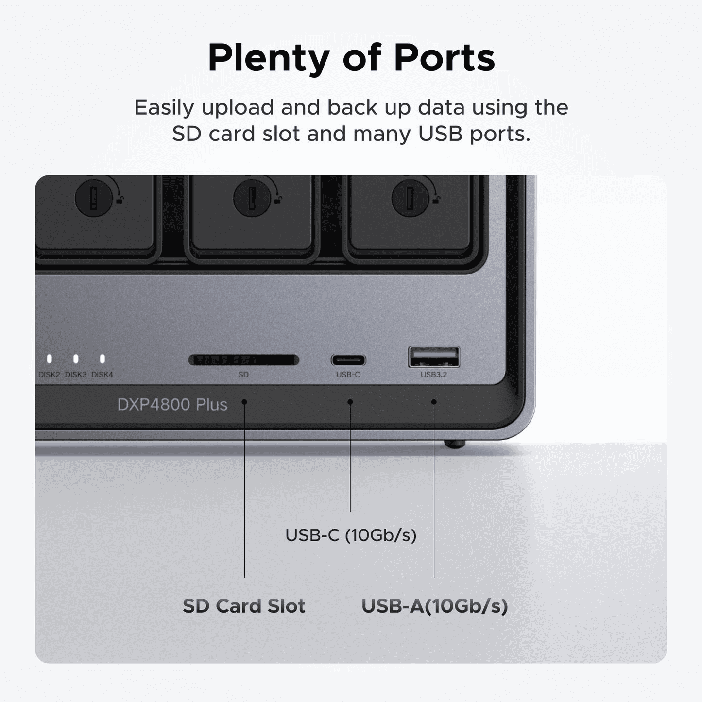 UGREEN UGREEN NASync DXP4800 Plus 4-Bay NAS, Intel Pentium Gold 8505 5-Core, 8GB DDR5 RAM, 10GbE + 2.5GbE LAN, 4K HDMI, Diskless Personal Cloud Storage  (NO HARDISK INSIDE) - thumbnail 3