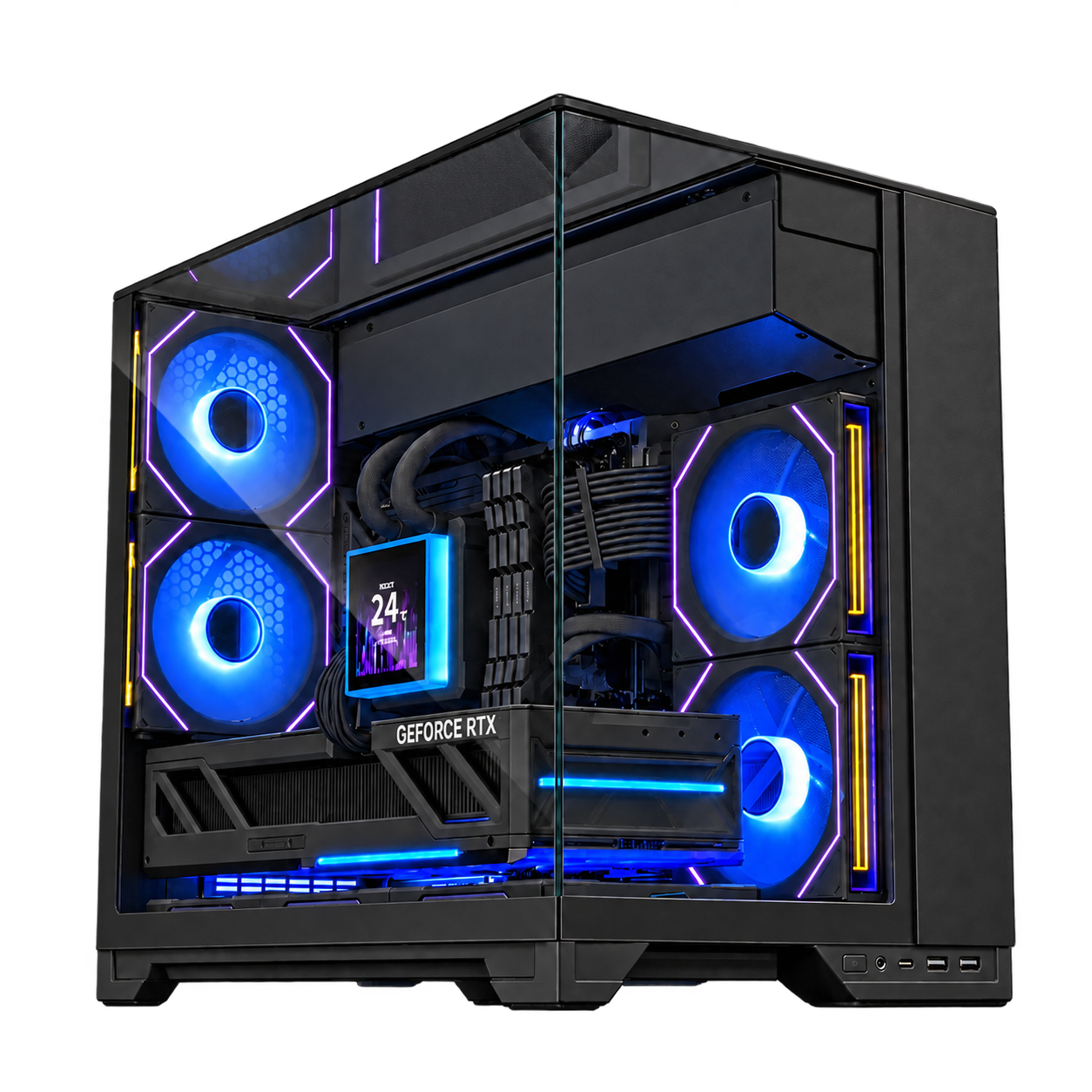 Nanotech Clean Airflow Gaming PC, AMD Ryzen 5 9600X, GeForce RTX 5060 OC 8GB GDDR7, 32GB DDR5, 1TB NVMe, Lian Li HydroShift II LCD-S 360CL, Lian Li O11 Vision-M - thumbnail 1