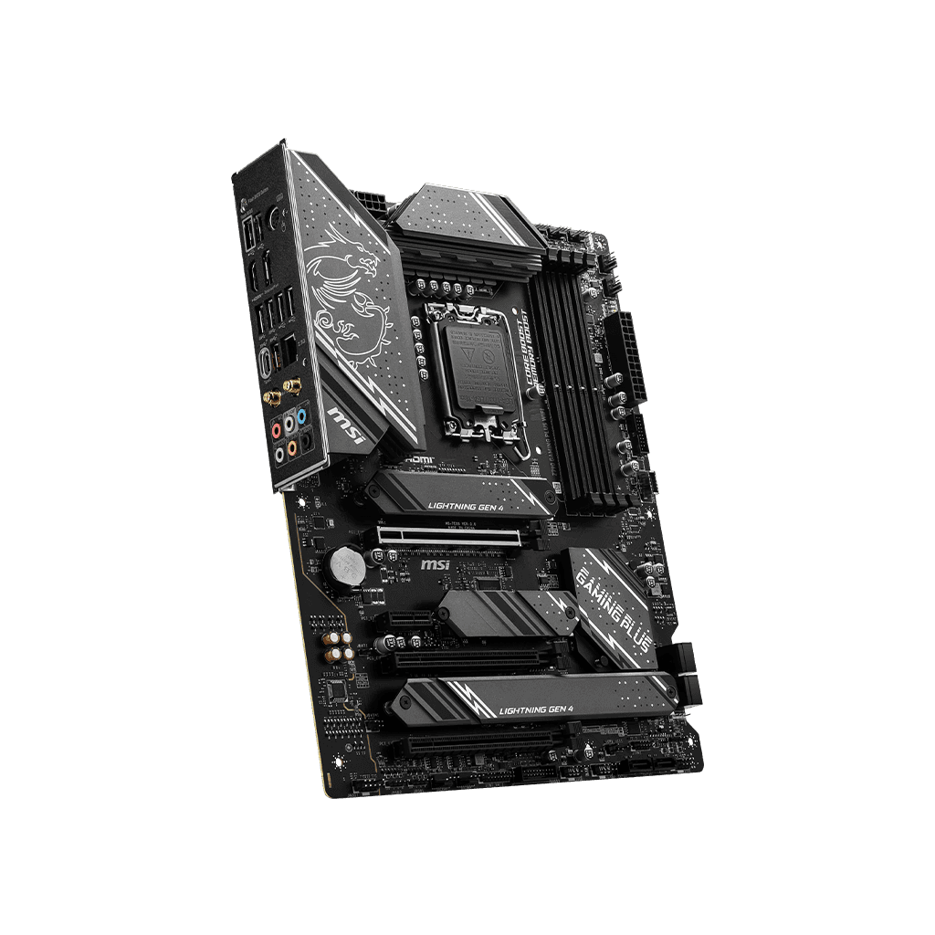 MSI MSI Z790 GAMING PLUS WIFI ATX Intel Motherboard, LGA 1700, Support Intel Core 14th/ 13th/ 12th Gen, DDR5 Memory, up to 7200+(OC) MHz, PCIe 5.0 slot, Lightning Gen 4 x4 M.2 with M.2 Shield Frozr, USB 3.2 Gen 2x2 20G, Wi-Fi 6E, 2.5Gbps LAN | 911-7E06-061 - thumbnail 2