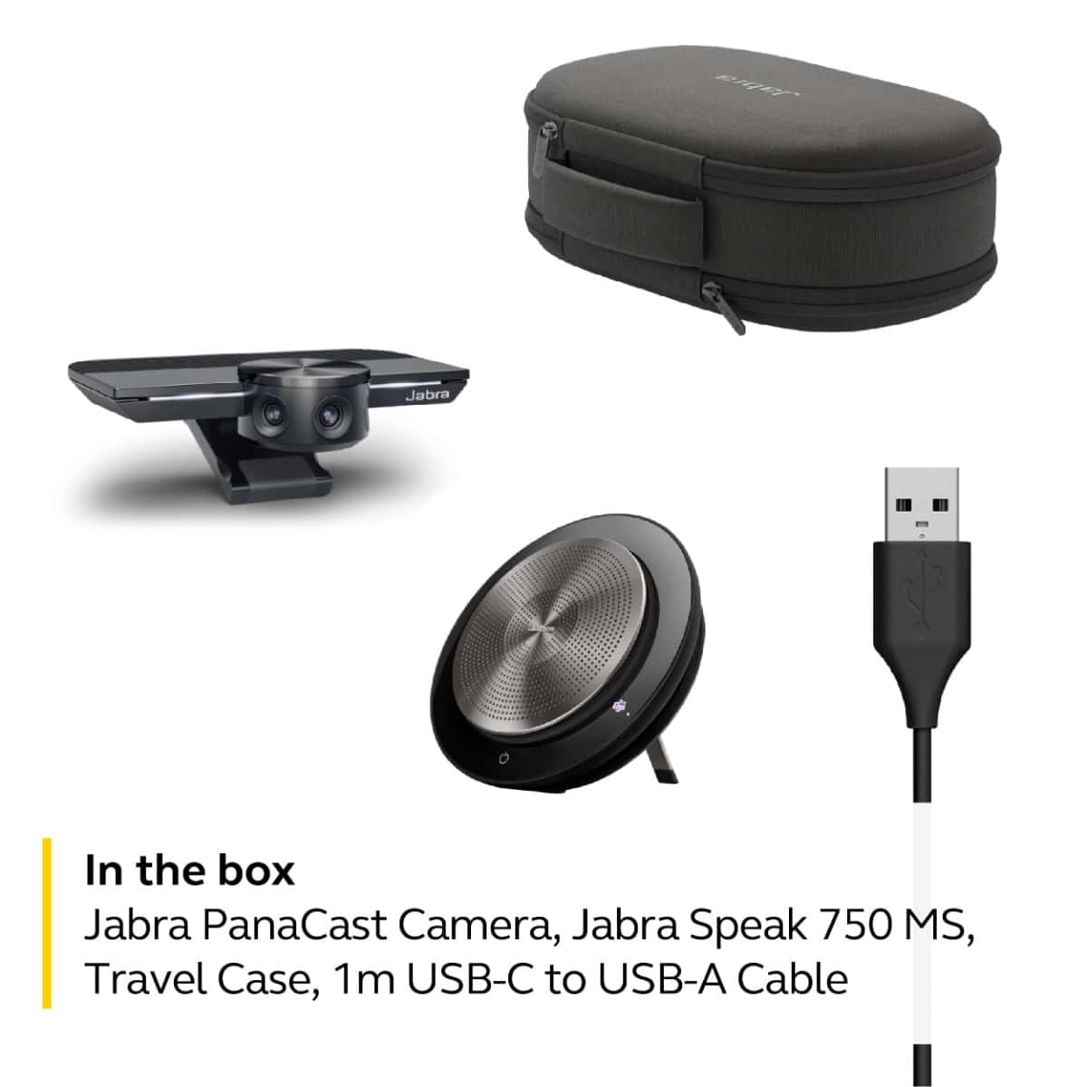 Jabra Jabra PanaCast Meet Anywhere+ Video Conference Bundle Conference Room Camera with 180 Panoramic-4K View Jabra Speak 750 Conference Speakerphone, MS Teams Certified, USB Cable, Table Stand, Case.  8403-129 - thumbnail 2
