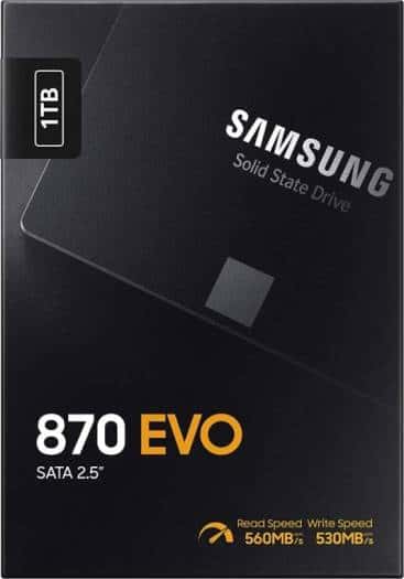 SAMSUNG Samsung 870 EVO 1TB 2.5 Inch SATA III Internal SSD, Up to 560 MB/s Seq Read & 530 MB/s Seq Write Speed, V-NAND Technology, 1GB LPDDR4 Cache, MKX Controller, 1.5 M Hrs. MTBF | MZ-77E1T0 - thumbnail 1