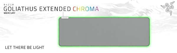 RAZER Razer Goliathus Extended Chroma Gaming Mousepad, Customizable Chroma RGB Lighting, Soft, Cloth Material - Mercury White | RZ02-02500314-R3M1 - thumbnail 3