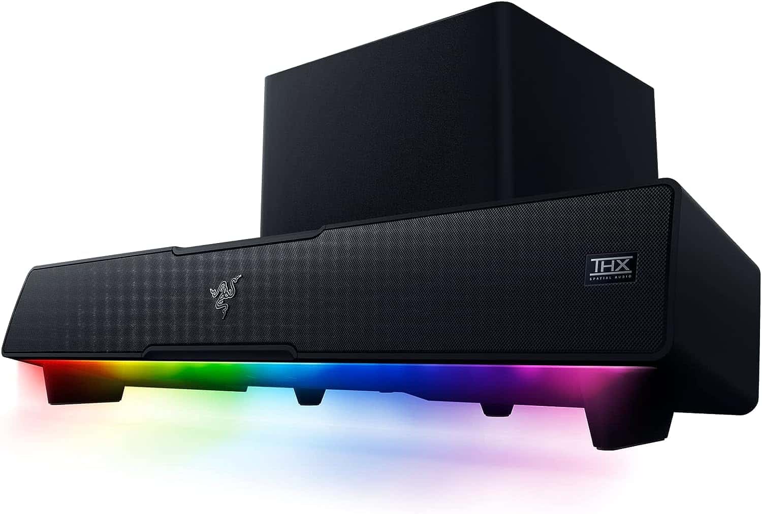 Razer Leviathan V2 Pro AI-Powered Beamforming PC Gaming Soundbar with Subwoofer, Beamforming Surround Sound with Headtracking Powered By AI, THXSpatial Audio Multi-Driver PC Soundbar & Subwoofer |  RZ05-04160100-R3G1 thumbnail 2