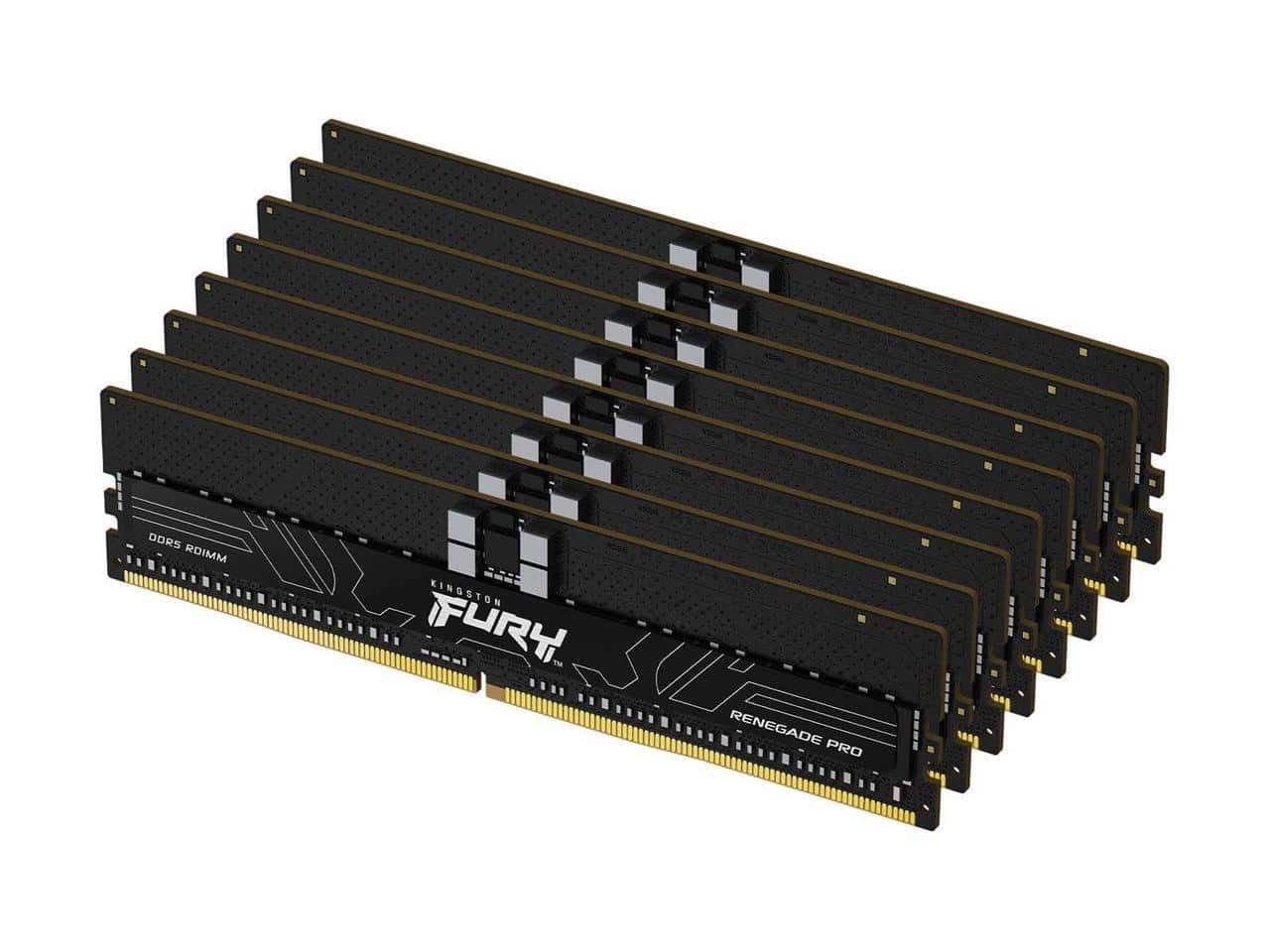 Kingston Kingston Fury Renegade Pro Expo 256GB RAM, 6000MT/s DDR5 ECC Reg CL32 DIMM (Kit of 8) Memory Overclockable ECC Registered DIMM, Single-rank Memory - CL32 - 1.35 V - E | KF560R32RBEK8-256 - thumbnail 1