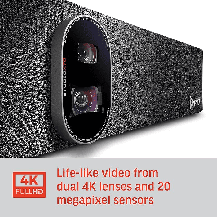 HP Poly - Studio X70 Video Bar + TC8 Touch Controller (Plantronics + Polycom) - Premium 4K Audio & Video Conferencing for Large Conference Rooms - Camera, Speakers, Mics - Works with Teams, Zoom & More | 8L531AA#ABB thumbnail 2
