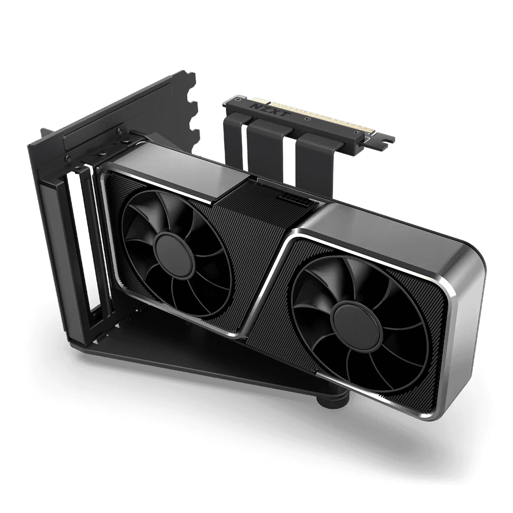 NZXT NZXT Vertical GPU Mounting Kit, Steel GPU Bracket & 175 mm PCIe Gen 4 Riser Cable, Fits perfectly with NZXT H5, H7 and H9 Series | AB-RH175-B1 - thumbnail 3