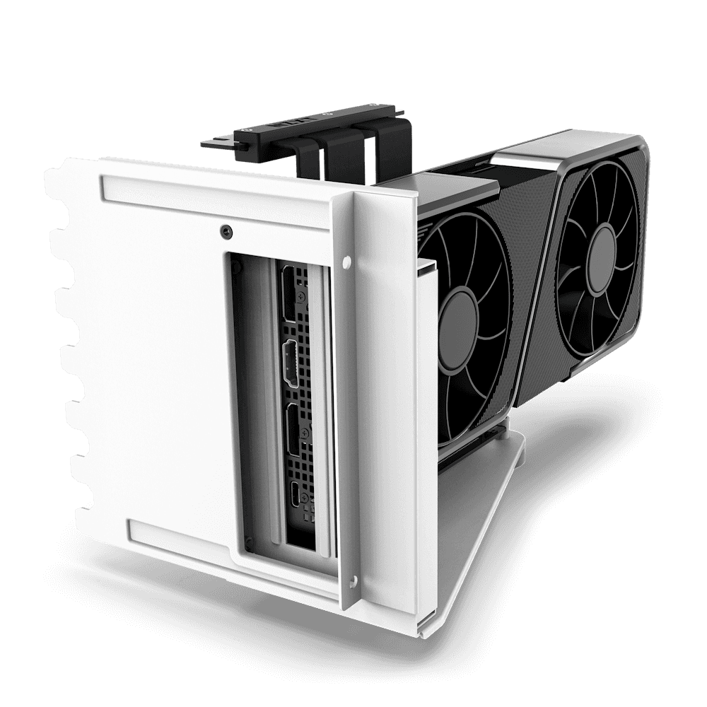 NZXT Vertical GPU Mounting Kit, 175 mm PCIe 4.0x16 Riser Cable, GPU Holder, Sturdy Steel Bracket, Fits perfectly with NZXT H5, H7 and H9 Series, White | AB-RH175-W1 thumbnail 3