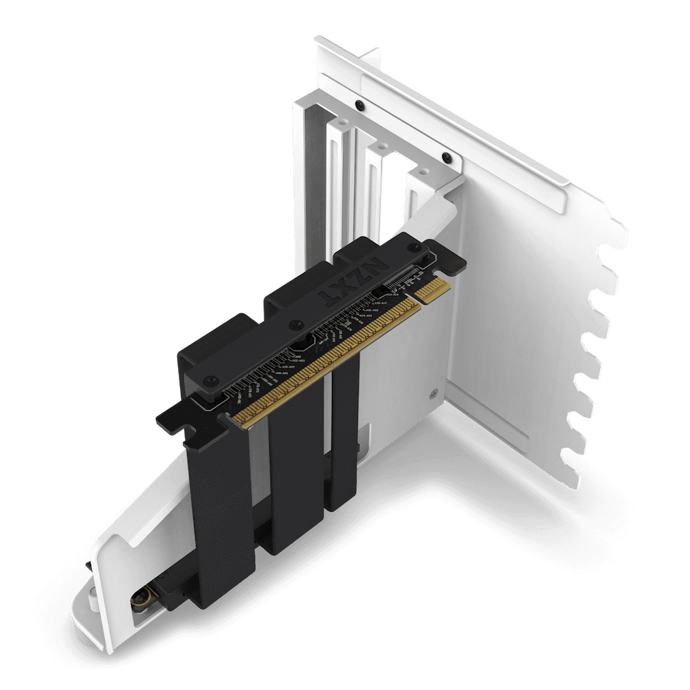 NZXT NZXT Vertical GPU Mounting Kit, 175 mm PCIe 4.0x16 Riser Cable, GPU Holder, Sturdy Steel Bracket, Fits perfectly with NZXT H5, H7 and H9 Series, White | AB-RH175-W1 - thumbnail 1