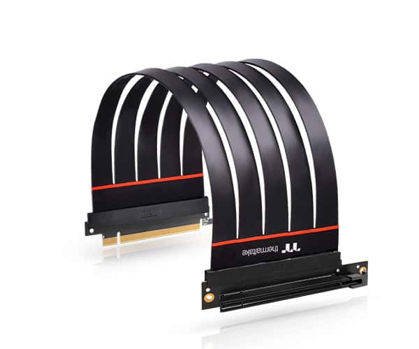 Thermaltake ThermalTake Premium PCI-E 4.0 Extender 300mm with 90 degree adapter, Thermoplastic, PCB EM-888, Polyethylene(PE), Copper Alloy, Aluminum foil Mylar, Black | AC-058-CO1OTN-C2 - thumbnail 4