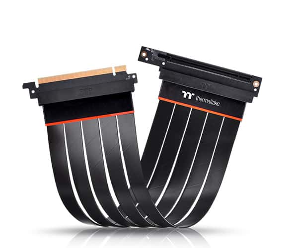 Thermaltake ThermalTake Premium PCI-E 4.0 Extender 300mm with 90 degree adapter, Thermoplastic, PCB EM-888, Polyethylene(PE), Copper Alloy, Aluminum foil Mylar, Black | AC-058-CO1OTN-C2 - thumbnail 1