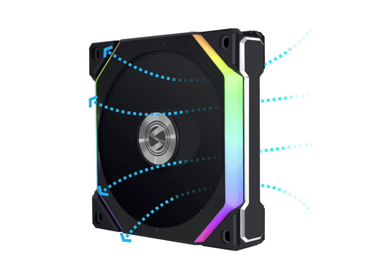 LIAN LI Lian Li Uni Fan SL120 V2 Reverse Blade ARGB Case Fan, 120mm, Single Pack, Black | G48.R12SLV21B.00 - thumbnail 1