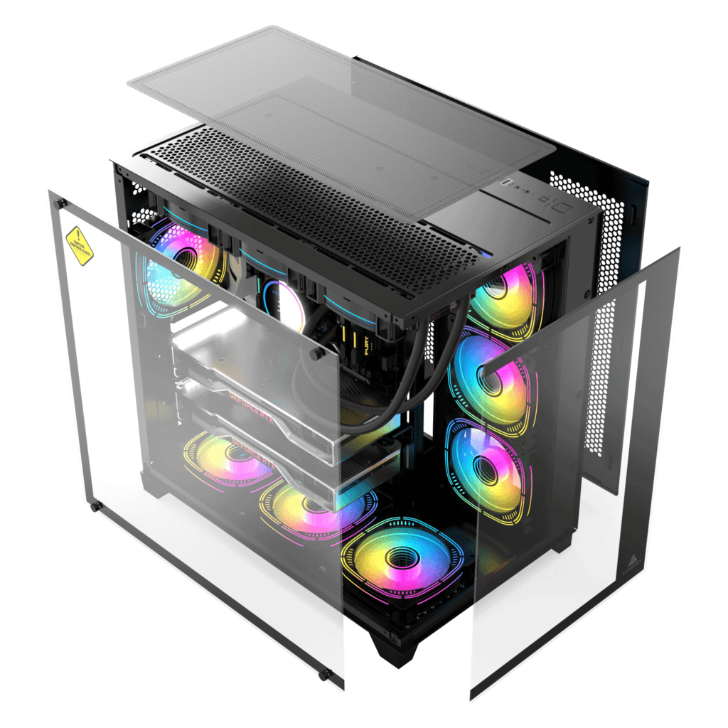 Other ACEGEEK Mercury R425 Mid-Tower Case, Transparent Tempered Glass, 7x Fans supports, Motherboard Supports Upto ATX, Graphic Card Supports Upto 410mm, 425x280x420mm, Black | AG-MERCURY-R425-PRO-BK - thumbnail 9