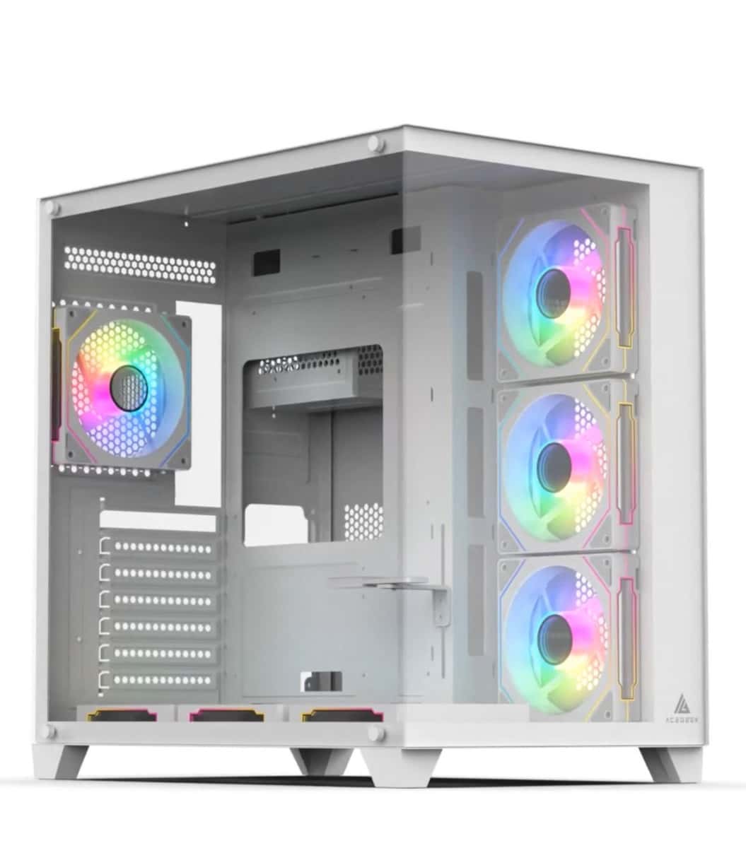 Other ACEGEEK Mercury R425 Mid-Tower Case, Transparent Tempered Glass, 7x Fans supports, Motherboard Supports Upto ATX, Graphic Card Supports Upto 410mm, 425x280x420mm, White | AG-MERCURY-R425-PRO-WH - thumbnail 1