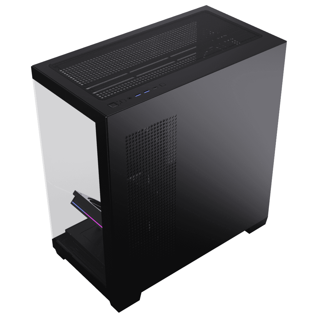 Acegeek Nebula Black ATX Gaming Case, 5x RGB Pre-built Fans, Motherboard upto ATX, Radiator Upto 360mm, Tempered Glass, Black | AG-NEBULA-PRO-BK thumbnail 4