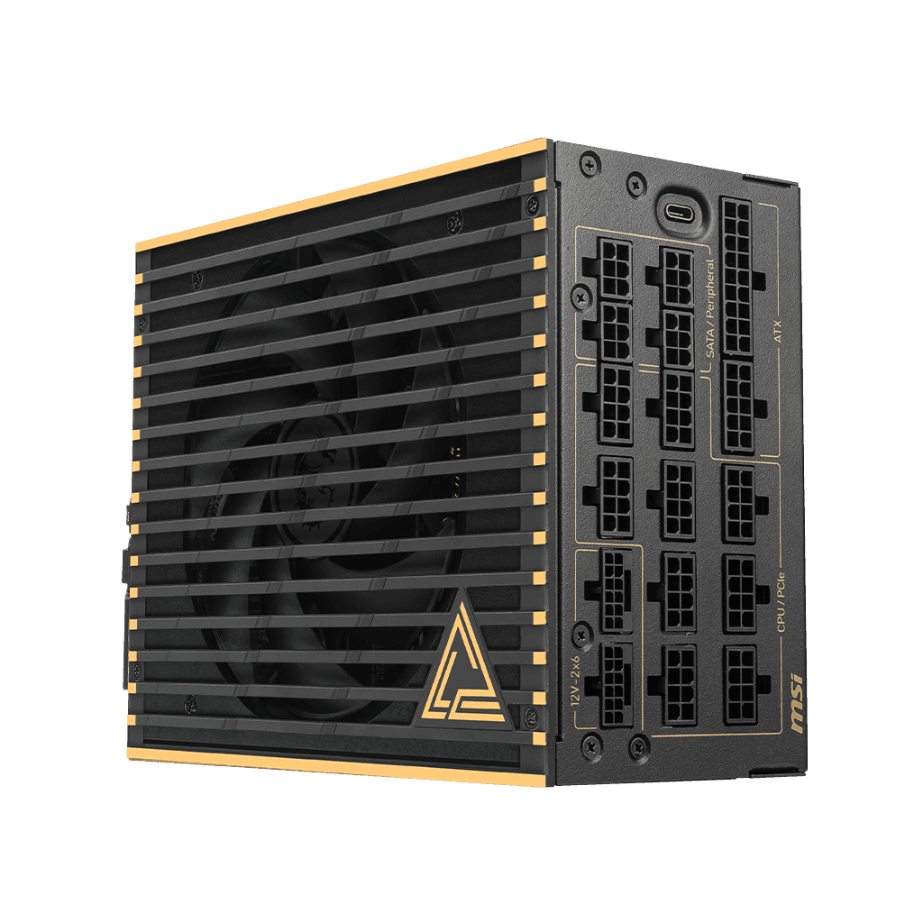 MSI - MEG Ai1600T PCIE5 80+ TITANIUM Full Modular Gaming ATX 3.1 Power Supply (PSU), Dual 12V-2x6 Cable, 5080 5090 ATX 3.1 & PCIE 5.1 Ready, Braided Cable, 1600W Power Supply| 306-7ZPEX18-CEO thumbnail 6