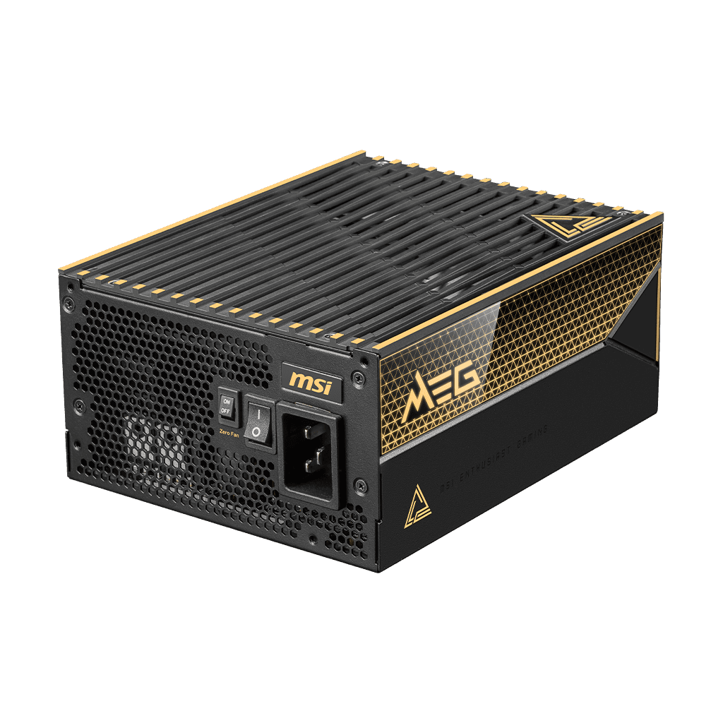 MSI MSI - MEG Ai1600T PCIE5 80+ TITANIUM Full Modular Gaming ATX 3.1 Power Supply (PSU), Dual 12V-2x6 Cable, 5080 5090 ATX 3.1 & PCIE 5.1 Ready, Braided Cable, 1600W Power Supply| 306-7ZPEX18-CEO - thumbnail 2