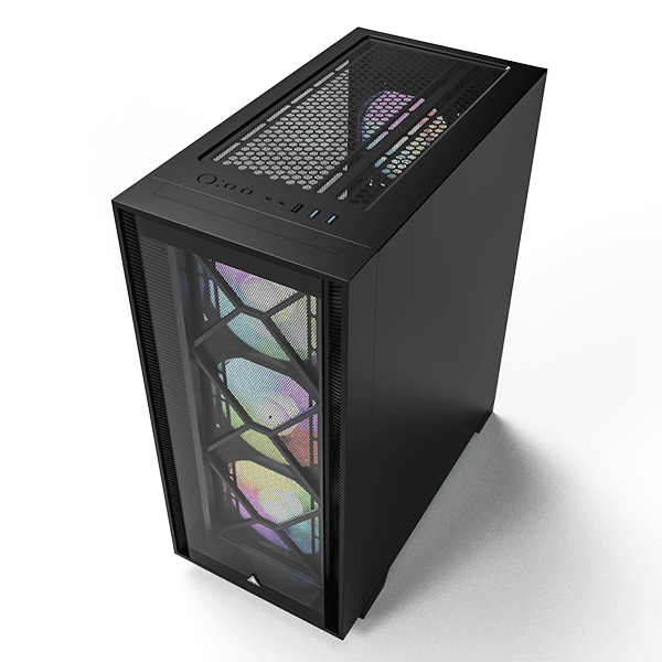 Montech AIR 1000 Premium Case, With Two Different Styled Toolless Quick Release Front Panels, All-Around Anti-Dust Design, 4x ARGB Fans Pre-installed, Easy Swivel Glass Side Panel, Ample upgrade space for High-end GPU and Motherboard | AIR 1000 Premium thumbnail 5
