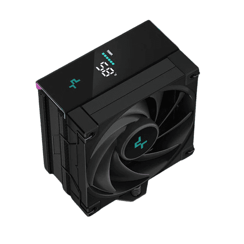 DEEPCOOL DeepCool AK400 DIGITAL  Single-Tower CPU Air Cooler, 120mm FDB PWM Fan, 1850 RPM Speed & 68.99 CFM Airflow, Digital Statues Display, 4 HeatPipes, TDP 220W, ARGB LED Strips, Black | AK400-BKADMN-G - thumbnail 1