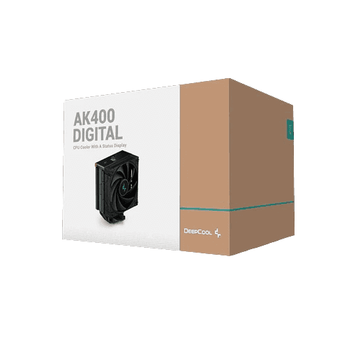 DEEPCOOL DeepCool AK400 DIGITAL  Single-Tower CPU Air Cooler, 120mm FDB PWM Fan, 1850 RPM Speed & 68.99 CFM Airflow, Digital Statues Display, 4 HeatPipes, TDP 220W, ARGB LED Strips, Black | AK400-BKADMN-G - thumbnail 4