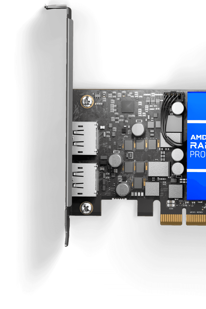 AMD AMD Radeon Pro W6400 Workstation Graphics Card, 4GB GDDR6, 64-bit, PCIe 4.0, Low Profile, Dual DisplayPort, Blue | 100-506189 - thumbnail 5