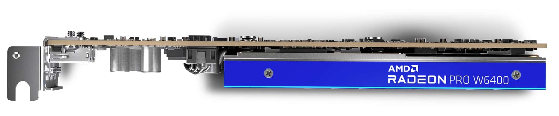 AMD AMD Radeon Pro W6400 Workstation Graphics Card, 4GB GDDR6, 64-bit, PCIe 4.0, Low Profile, Dual DisplayPort, Blue | 100-506189 - thumbnail 4