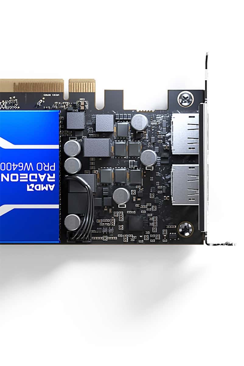 AMD AMD Radeon Pro W6400 Workstation Graphics Card, 4GB GDDR6, 64-bit, PCIe 4.0, Low Profile, Dual DisplayPort, Blue | 100-506189 - thumbnail 2