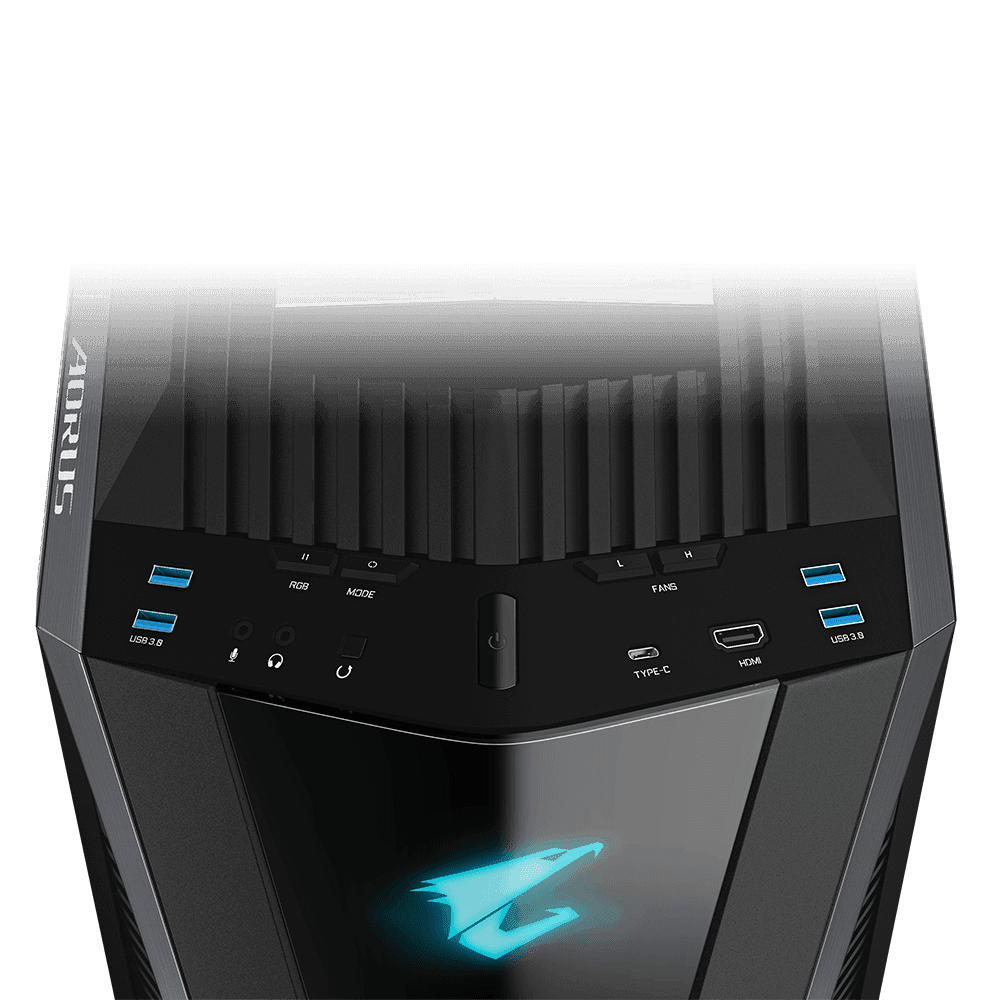 Gigabyte Gigabyte AORUS C700 GLASS Full Tower E-ATX Case, Full-Size Tempered Glass Both Side Panel, MB up to E-ATX, Up to 420mm Cooler, Black | GB-AC700G - thumbnail 7