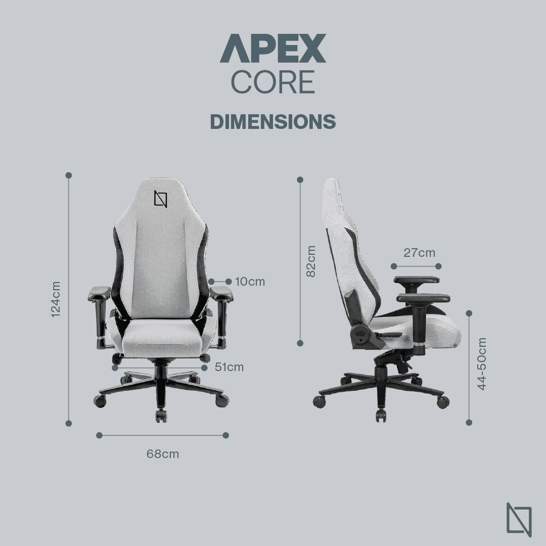 NAVO NAVO APEX CORE Gaming Chair, Breathable and Comfortable SoftKnit Fabric, Backrest Recline: 90-135, Ideal For Gamers, Office Workers | GREY - thumbnail 5