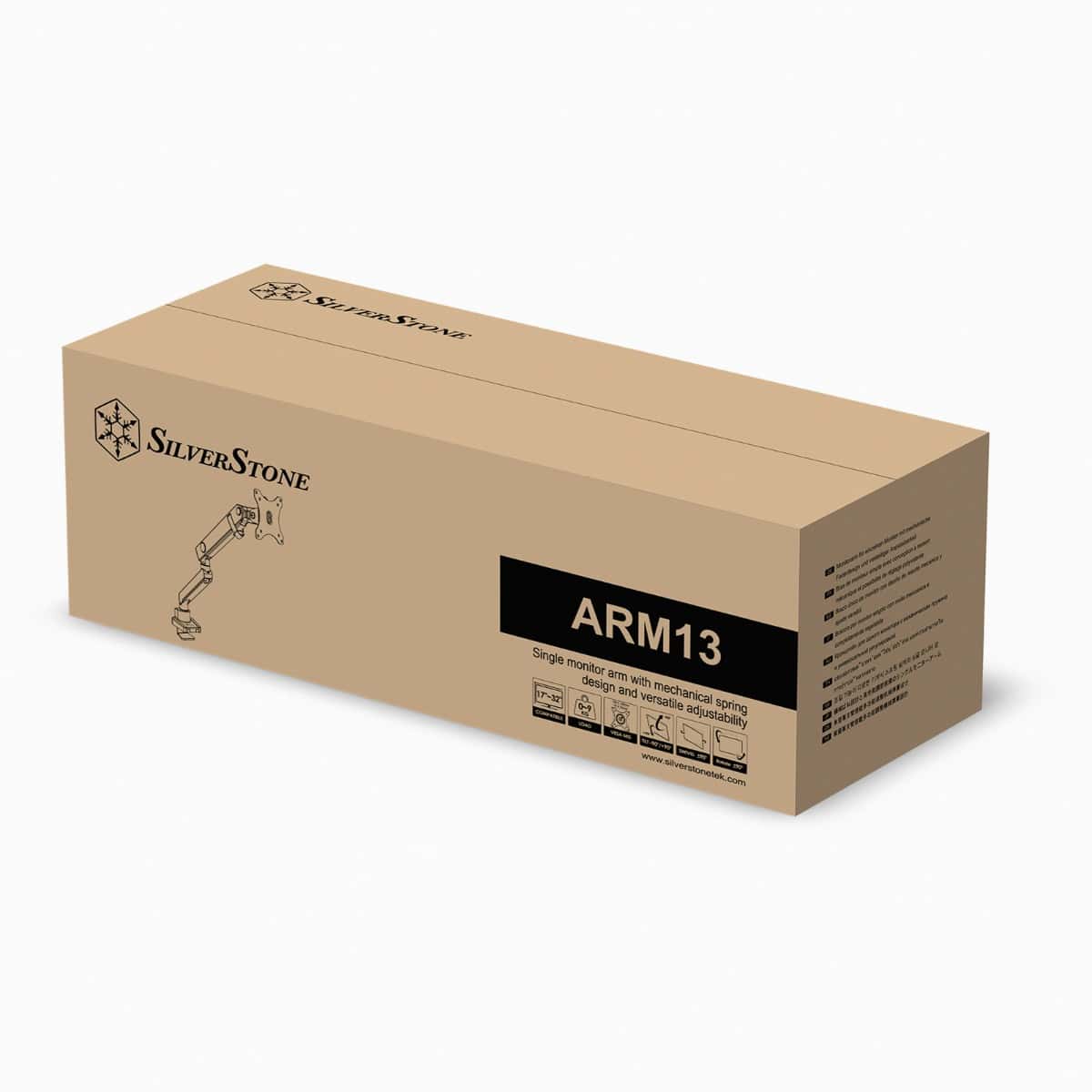 Silverstone SilverStone ARM13 Single Monitor Arm w/ Mechanical Spring Design & Versatile Adjustability, For Monitors Up To 32" Size & 9kg, VESA Mounting Interface, 100mm x 100mm Mounting Hole, Black | SST-ARM13 - thumbnail 5