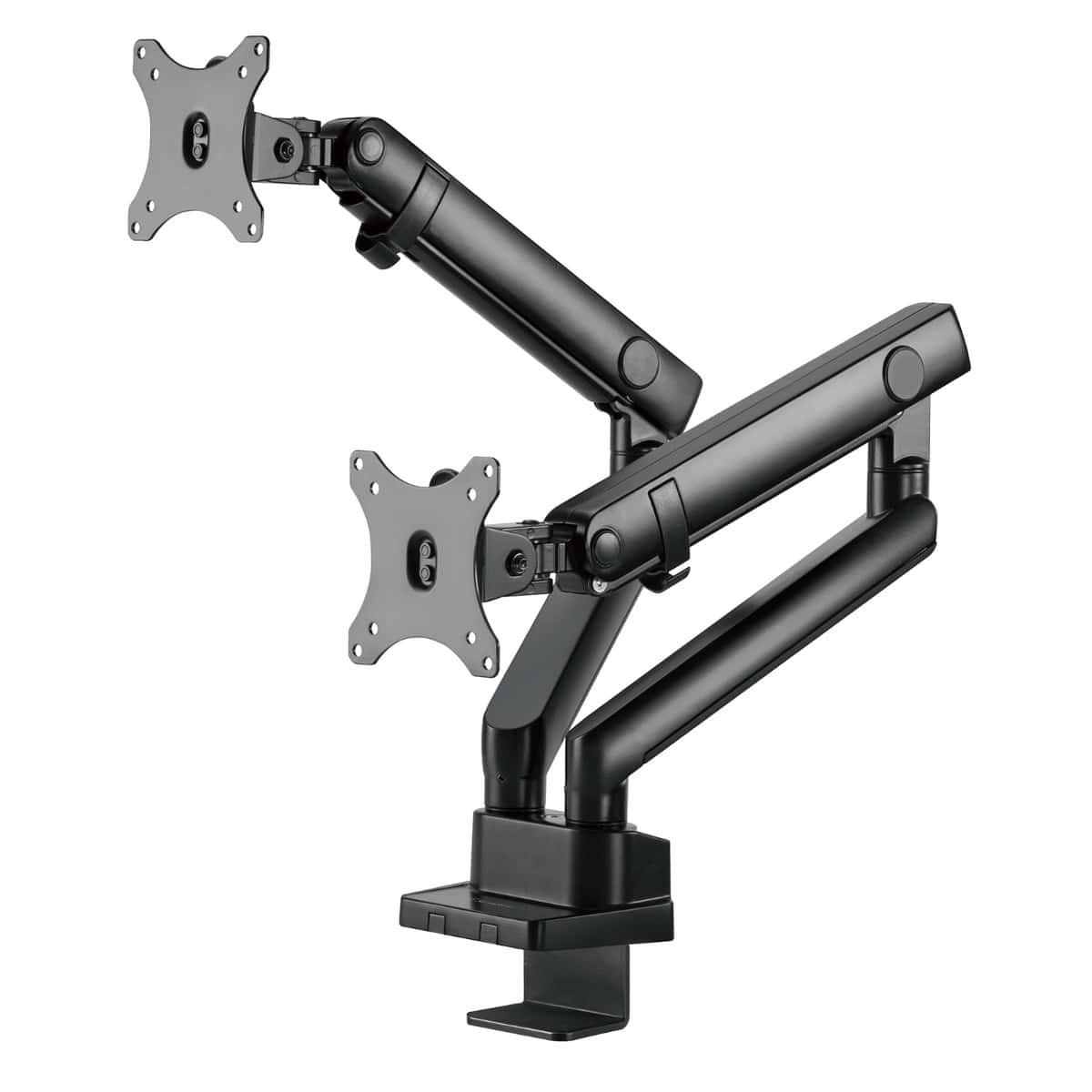 Silverstone SilverStone ARM25 Dual Monitor Arm w/ Mechanical Spring Design Versatile Adjustability, Monitors Up To 32" Size 9kg Weight, VESA Mounting Interface Standard, 100mm Mounting Hole, Black SST-ARM25 - thumbnail 1
