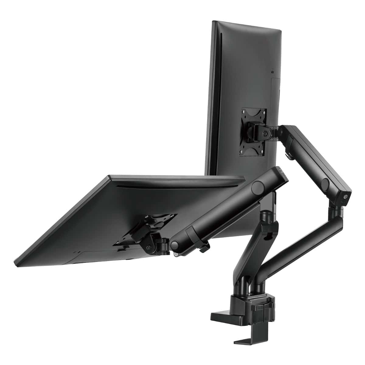 SilverStone ARM25 Dual Monitor Arm w/ Mechanical Spring Design Versatile Adjustability, Monitors Up To 32" Size 9kg Weight, VESA Mounting Interface Standard, 100mm Mounting Hole, Black SST-ARM25 thumbnail 11