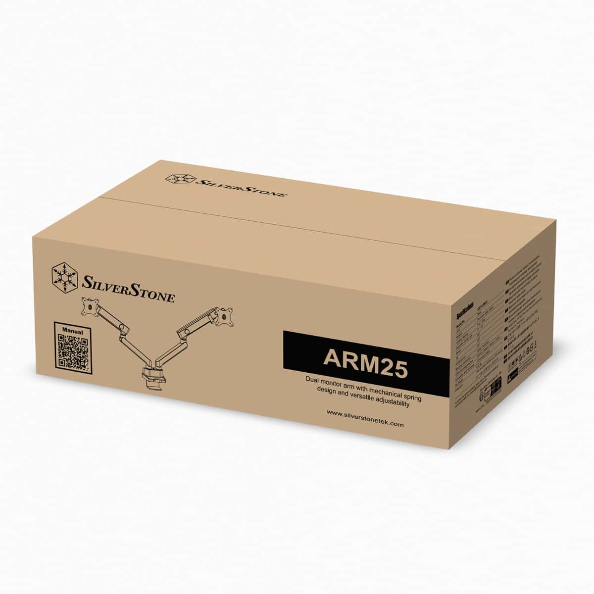 Silverstone SilverStone ARM25 Dual Monitor Arm w/ Mechanical Spring Design Versatile Adjustability, Monitors Up To 32" Size 9kg Weight, VESA Mounting Interface Standard, 100mm Mounting Hole, Black SST-ARM25 - thumbnail 16