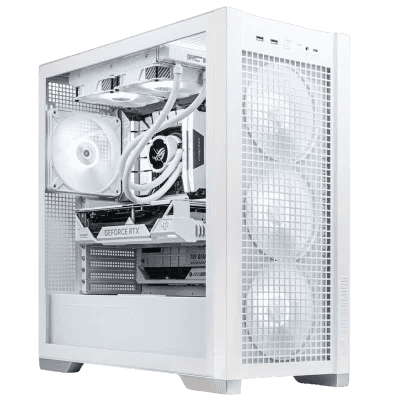 Nanotech AMD White Gaming & Rendering PC, AMD 7800X3D- RYZEN 7, PURE RX9070 XT AMD RADEON 16GB, 64GB (2x32GB) DDR5, 2TB NV3 NVME, 850W - thumbnail 1