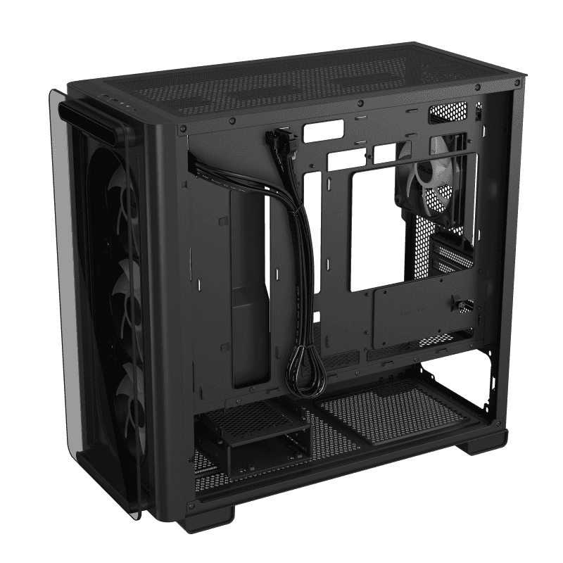 Asus ASUS A23 PLUS micro-ATX case, Support Hidden-connector Motherboards, Standoff-mounted tempered-glass front panel, supports up to 360 mm Cooler, Black | 90DC00K0-B19010 - thumbnail 4