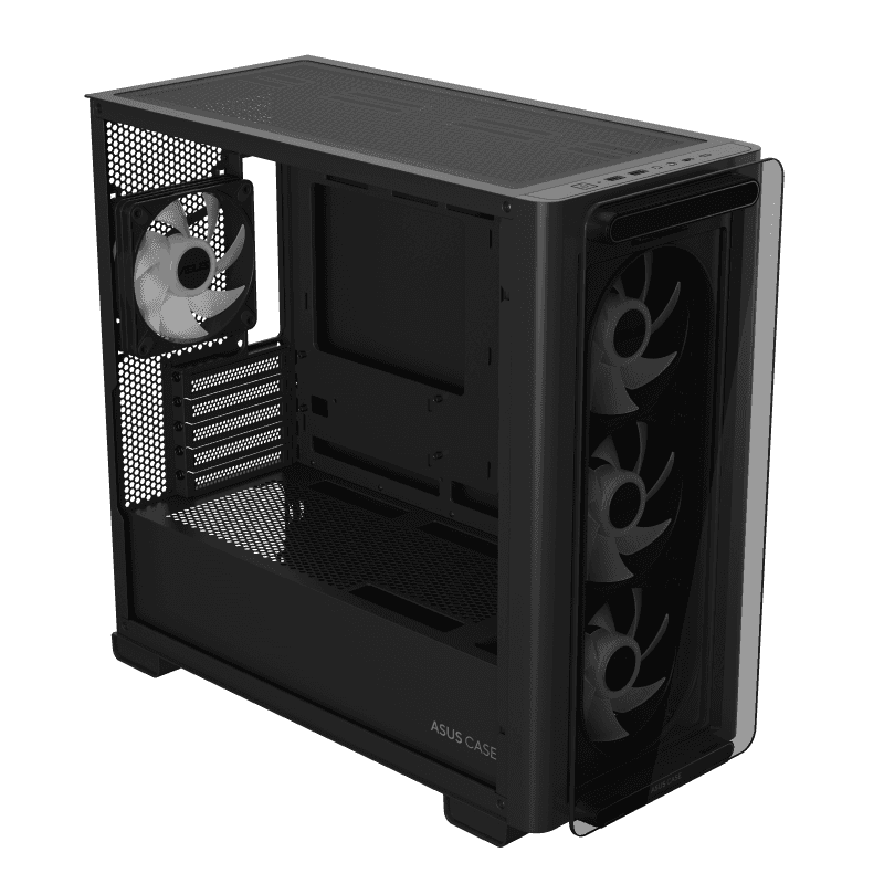 ASUS A23 PLUS micro-ATX case, Support Hidden-connector Motherboards, Standoff-mounted tempered-glass front panel, supports up to 360 mm Cooler, Black | 90DC00K0-B19010 thumbnail 9
