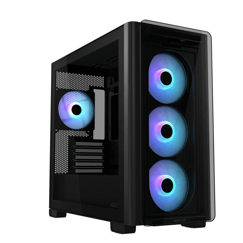 ASUS A23 PLUS micro-ATX case, Support Hidden-connector Motherboards, Standoff-mounted tempered-glass front panel, supports up to 360 mm Cooler, Black | 90DC00K0-B19010 thumbnail 1