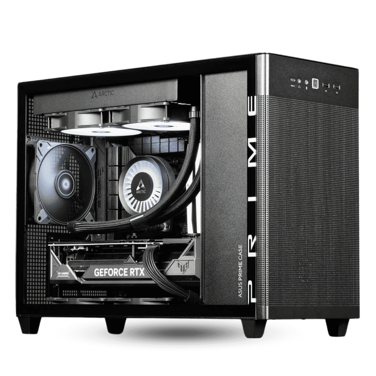 Asus ASUS Powered High-End 8K Video Rendering PC - Intel Core i9-14900KF 24 Cores 32 Threads, NVIDIA RTX 4070 SUPER 12GB, 64GB RAM 6000MHz DDR5, 2TB SSD Gen 4 990 PRO, 850W 80+ Gold PSU, 360mm Liquid Cooler, Wi-Fi 6E +BT - thumbnail 2