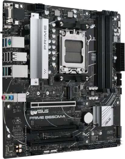 Asus ASUS PRIME B650M-A  AMD B650 Micro-ATX motherboard, DDR5, PCIe 5.0 M.2 support, Realtek 2.5Gb Ethernet, Wi-Fi 6, DisplayPort, VGA, HDMI, SATA 6 Gbps, USB 3.2 Gen 2 ports, front USB 3.2 Gen 1 Type-C, BIOS FlashBack, Aura Sync | 90MB1C10-M0EAY0 - thumbnail 4