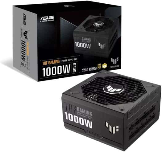Asus ASUS TUF Gaming 1000W ATX Power Supply Unit, 80 Plus Gold Certification, Fully Modular, 135mm Fan, Dual Ball Fan Bearings,  ATX12V, 150 x 150 x 86 mm, Axial-tech Fan Design, Military-grade, Black | 90YE00S1-B0NA00 - thumbnail 1