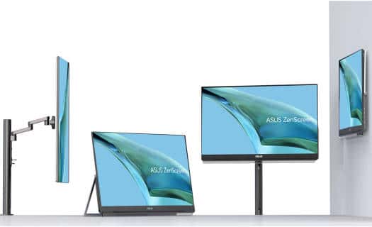 Asus ASUS ZenScreen 24” 1080P Portable USB Monitor (MB249C) - FHD, IPS, Type-C, Speaker, Multi-stand Design, Kickstand, C-clamp Arm, Partition Hook, Carrying Handle, Work From Home Monitor, 3-Year Warranty | 90LM0865-B01170 - thumbnail 6