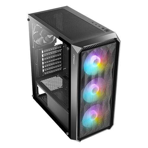 Intel ANTEC NX292 NX Series-Mid Tower Gaming Case, 3x Pre Installed 120mm Fans, Tempered glass, Steel + Plastic, Black | NX292 - thumbnail 6